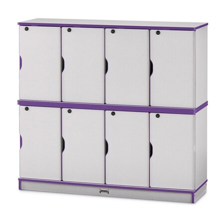 Jonti-Craft Rainbow Accents Stacking Lockable Lockers, Double Stack, Purple 4696JC004